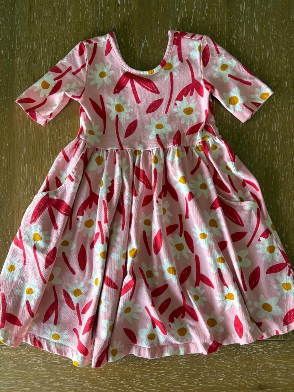 Hannah Andersson Girls Skater Floral Dress